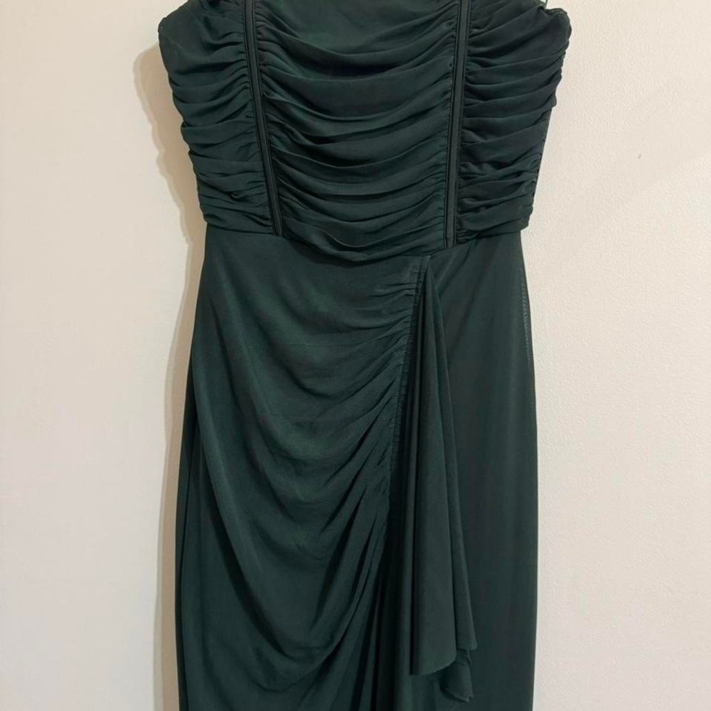 Showpo Nora Emerald Green‎ Strapless Corset Midi Dress Size 4 Wedding Guest